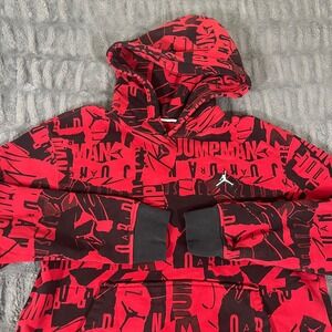 Jordan Jumpman All Over Print Hoodie Mens Small Red Black DA9814-687